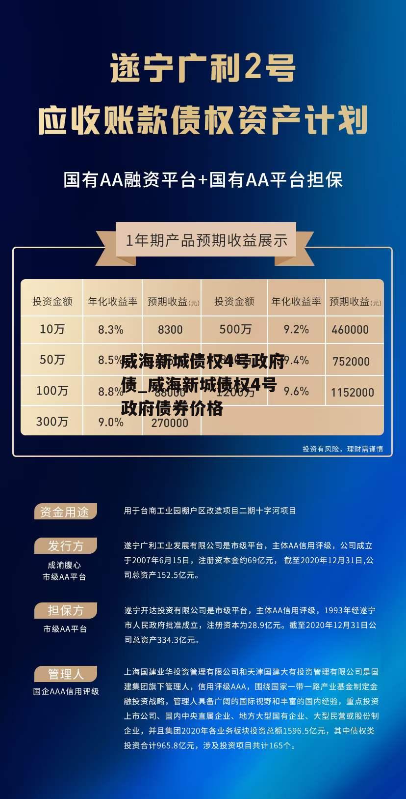 威海新城债权4号政府债_威海新城债权4号政府债券价格