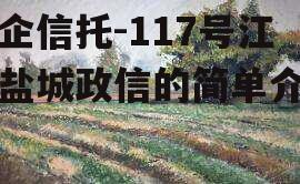 央企信托-117号江苏盐城政信的简单介绍