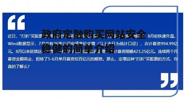 政府定融购买网站安全稳健的简单介绍