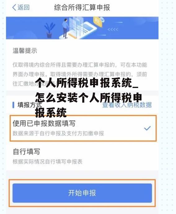 个人所得税申报系统_怎么安装个人所得税申报系统