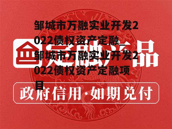 邹城市万融实业开发2022债权资产定融_邹城市万融实业开发2022债权资产定融项目