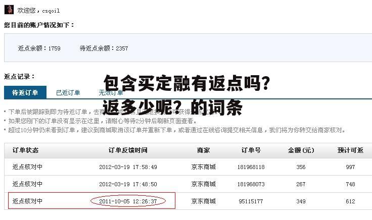 包含买定融有返点吗？返多少呢？的词条