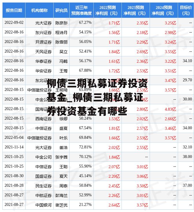 柳债三期私募证券投资基金_柳债三期私募证券投资基金有哪些