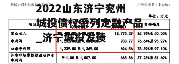 2022山东济宁兖州城投债权系列定融产品_济宁城投发债