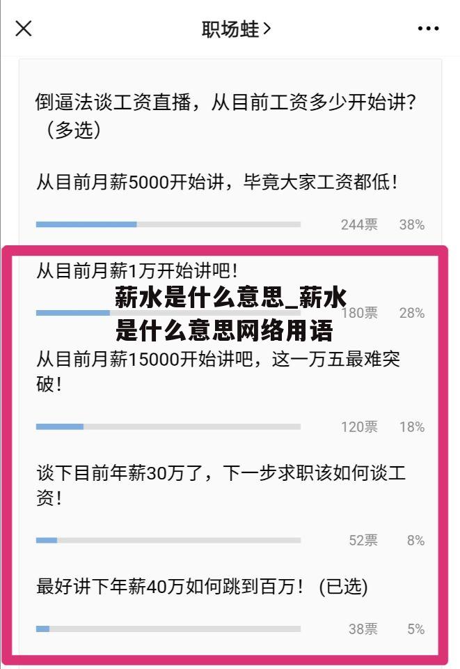 薪水是什么意思_薪水是什么意思网络用语