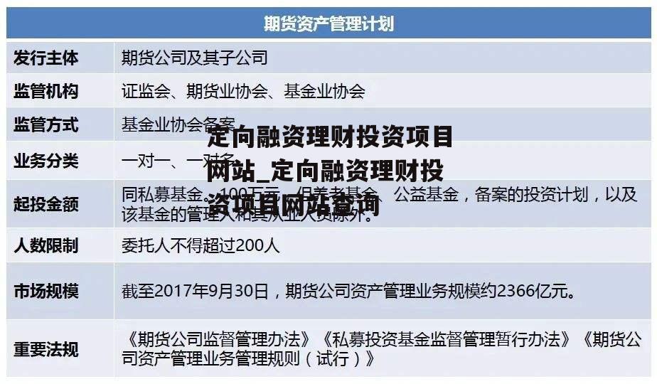 定向融资理财投资项目网站_定向融资理财投资项目网站查询