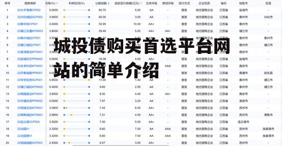 城投债购买首选平台网站的简单介绍