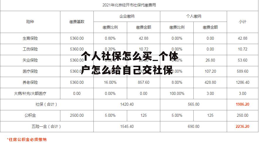 个人社保怎么买_个体户怎么给自己交社保