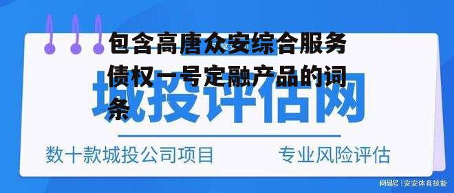 包含高唐众安综合服务债权一号定融产品的词条