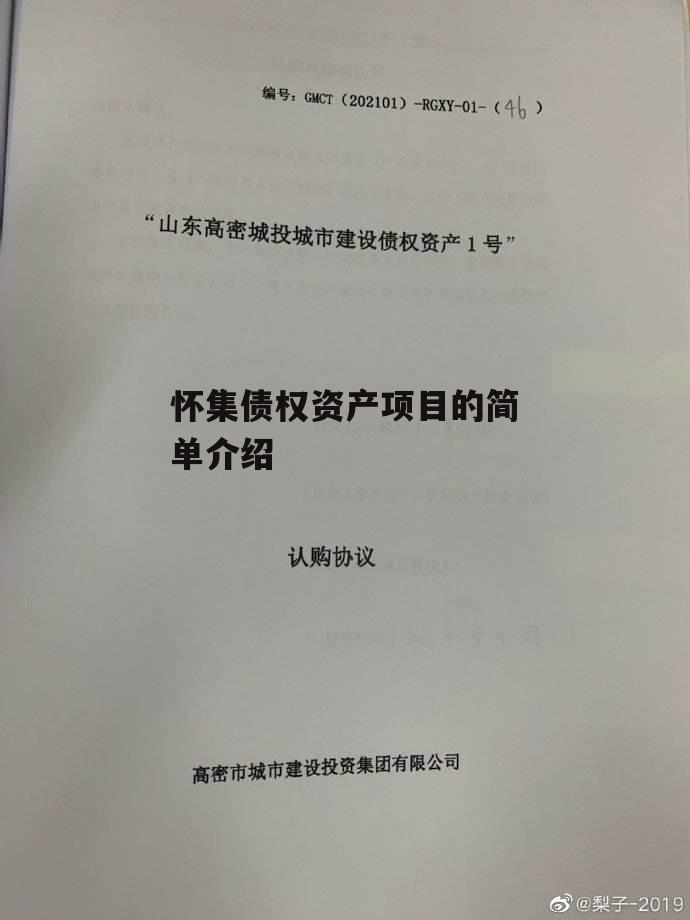 怀集债权资产项目的简单介绍