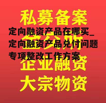 定向融资产品在哪买_定向融资产品兑付问题专项整改工作方案