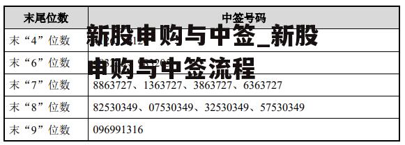 新股申购与中签_新股申购与中签流程