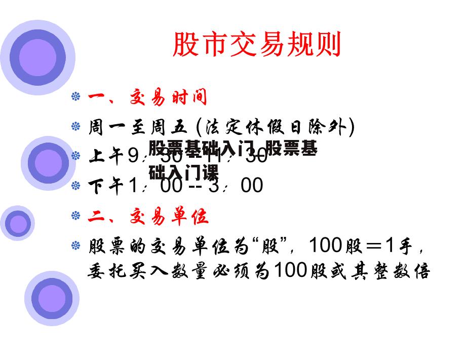 股票基础入门_股票基础入门课