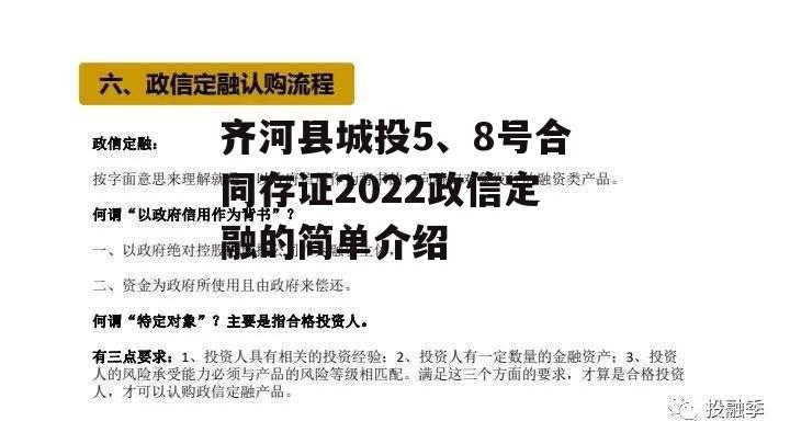 齐河县城投5、8号合同存证2022政信定融的简单介绍