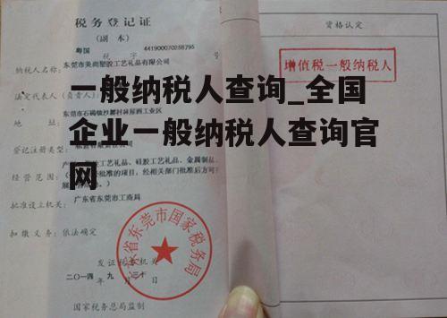 一般纳税人查询_全国企业一般纳税人查询官网