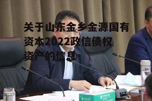 关于山东金乡金源国有资本2022政信债权资产的信息