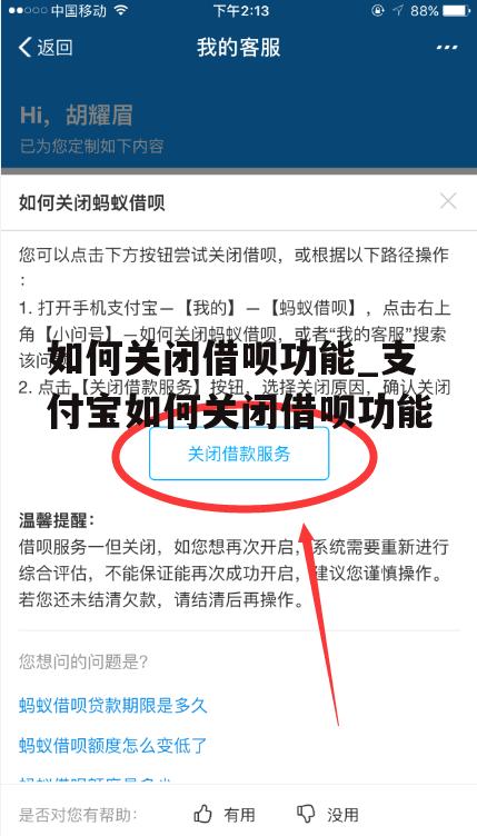 如何关闭借呗功能_支付宝如何关闭借呗功能