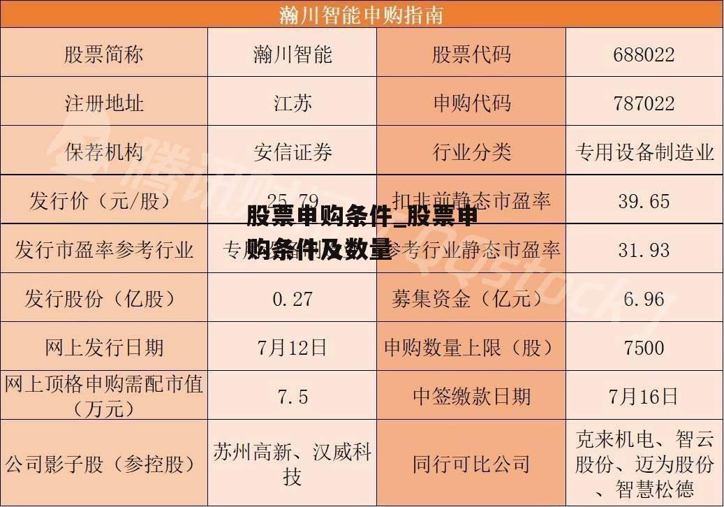 股票申购条件_股票申购条件及数量