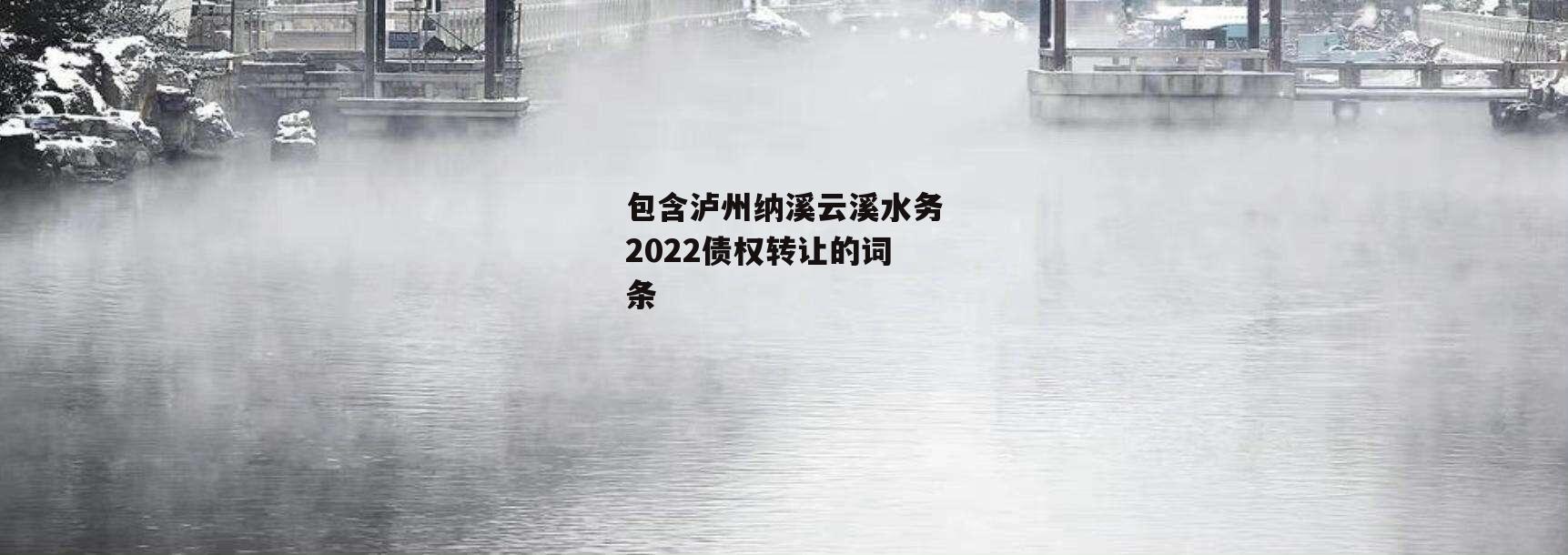 包含泸州纳溪云溪水务2022债权转让的词条