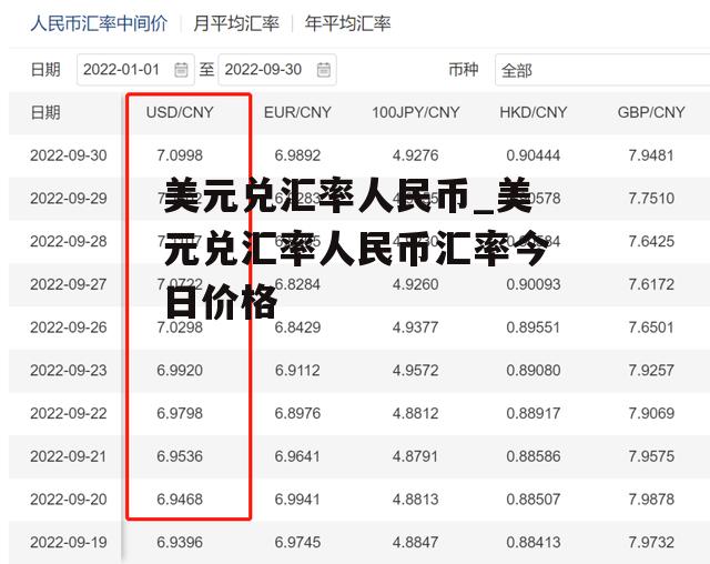 美元兑汇率人民币_美元兑汇率人民币汇率今日价格