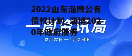 2022山东淄博公有债权计划_淄博2020年政府债券