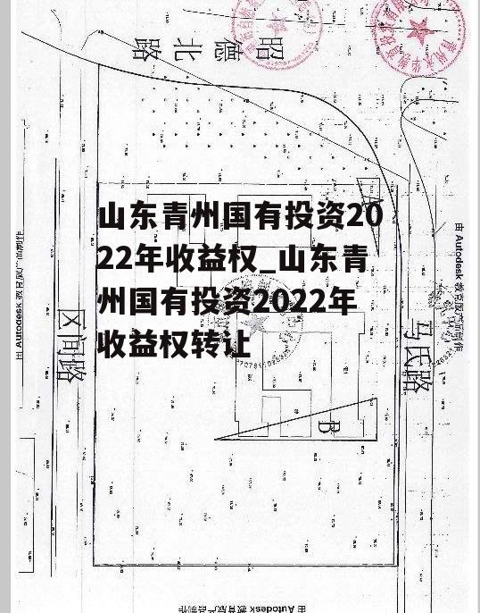 山东青州国有投资2022年收益权_山东青州国有投资2022年收益权转让