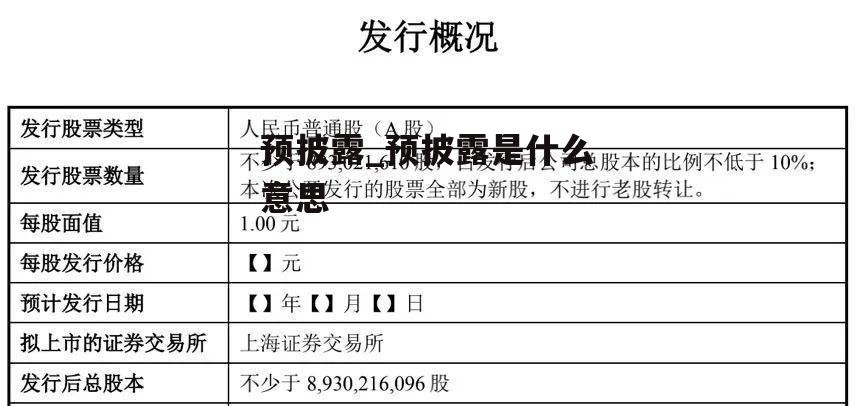 预披露_预披露是什么意思