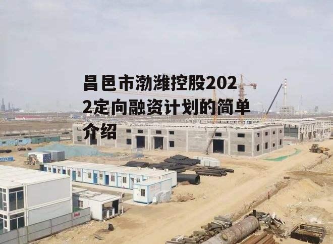 昌邑市渤潍控股2022定向融资计划的简单介绍