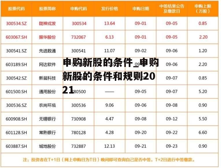 申购新股的条件_申购新股的条件和规则2021