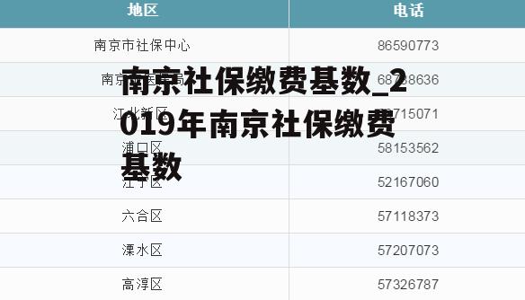 南京社保缴费基数_2019年南京社保缴费基数