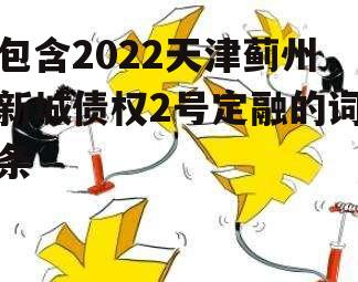 包含2022天津蓟州新城债权2号定融的词条