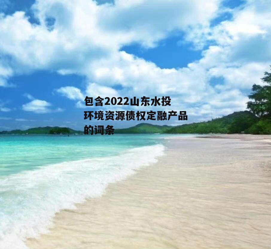 包含2022山东水投环境资源债权定融产品的词条