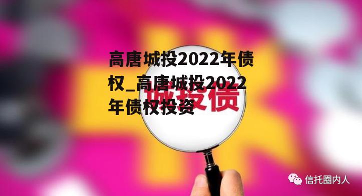 高唐城投2022年债权_高唐城投2022年债权投资