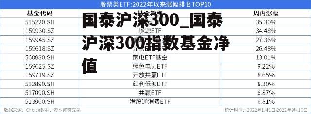 国泰沪深300_国泰沪深300指数基金净值