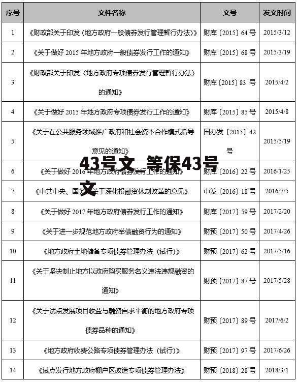 43号文_等保43号文