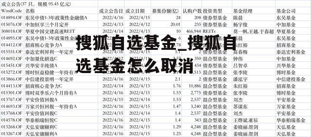 搜狐自选基金_搜狐自选基金怎么取消