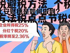 个税避税方法_个税避税方法税点点节税96%