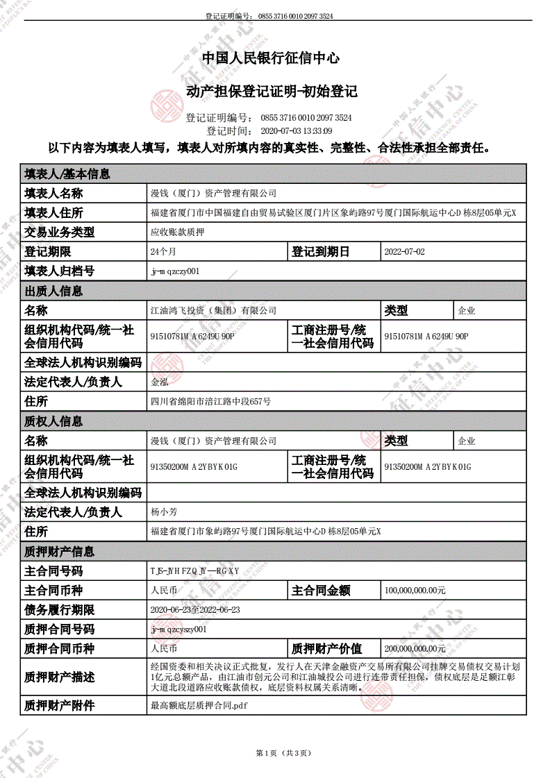 江油鸿飞投资债权资产拍卖融资项目的简单介绍