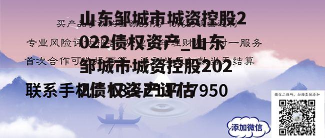 山东邹城市城资控股2022债权资产_山东邹城市城资控股2022债权资产评估