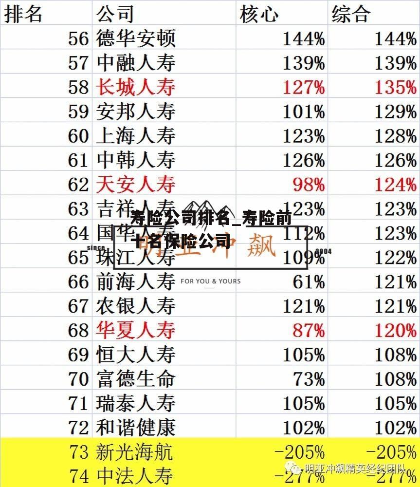 寿险公司排名_寿险前十名保险公司