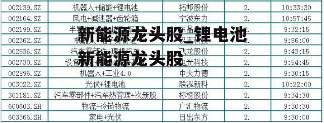 新能源龙头股_锂电池新能源龙头股