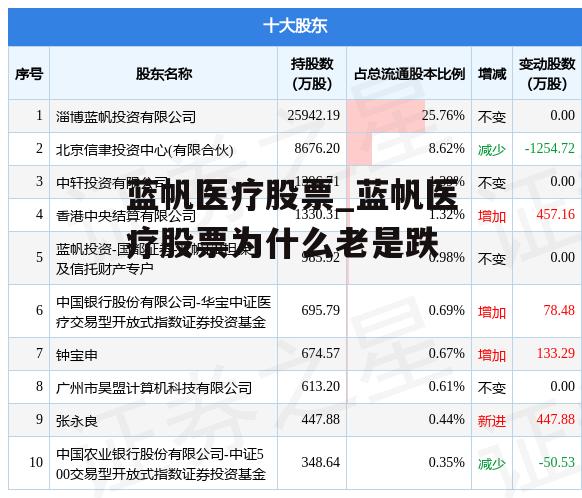 蓝帆医疗股票_蓝帆医疗股票为什么老是跌