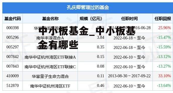 中小板基金_中小板基金有哪些