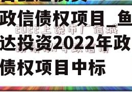 鱼台鑫达投资2022年政信债权项目_鱼台鑫达投资2022年政信债权项目中标