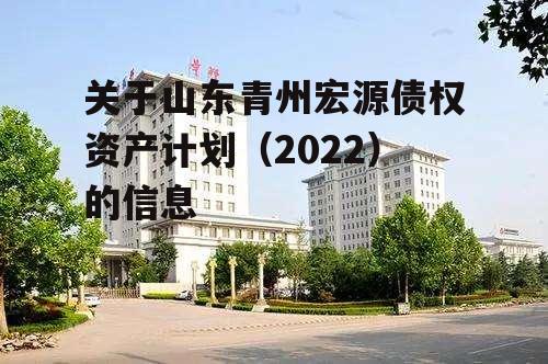 关于山东青州宏源债权资产计划（2022）的信息