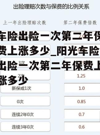 车险出险一次第二年保费上涨多少_阳光车险出险一次第二年保费上涨多少