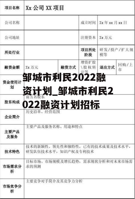 邹城市利民2022融资计划_邹城市利民2022融资计划招标