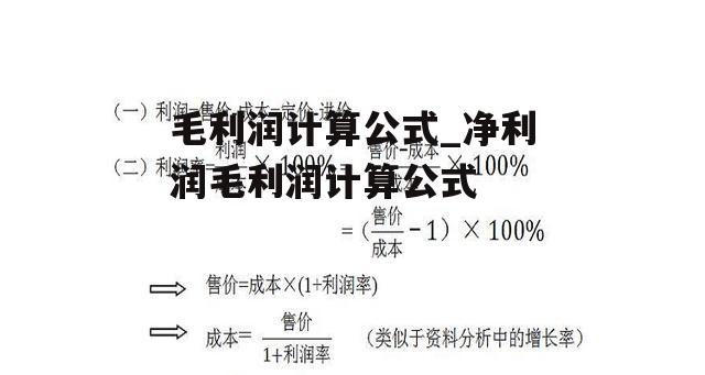 毛利润计算公式_净利润毛利润计算公式