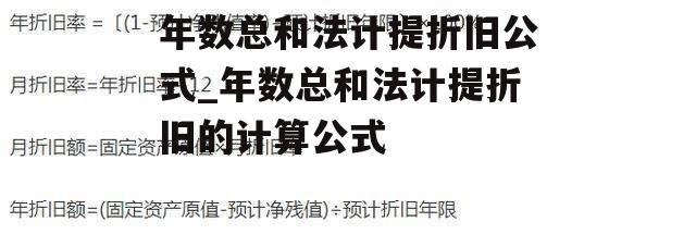 年数总和法计提折旧公式_年数总和法计提折旧的计算公式