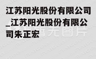 江苏阳光股份有限公司_江苏阳光股份有限公司朱正宏